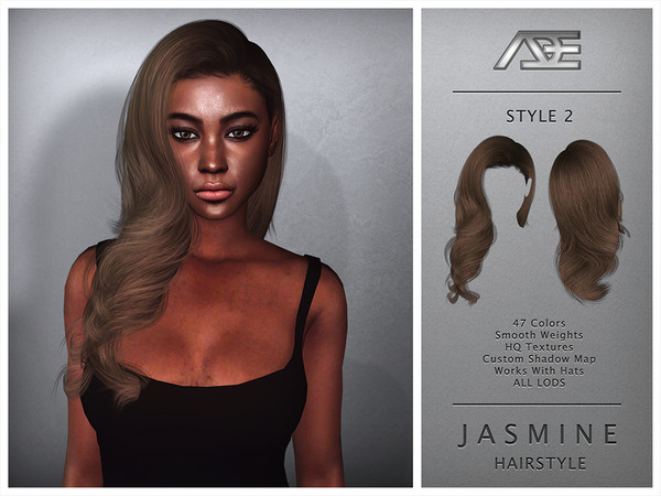 The Sims Resource - Ade - Jasmine / Style 2 (Hairstyle)
