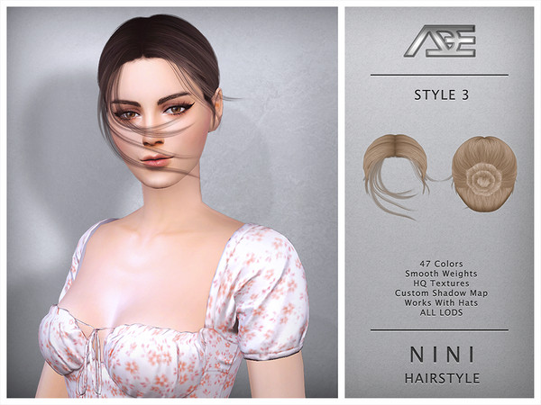 The Sims Resource - Ade - Nini Style 3 (Hairstyle)