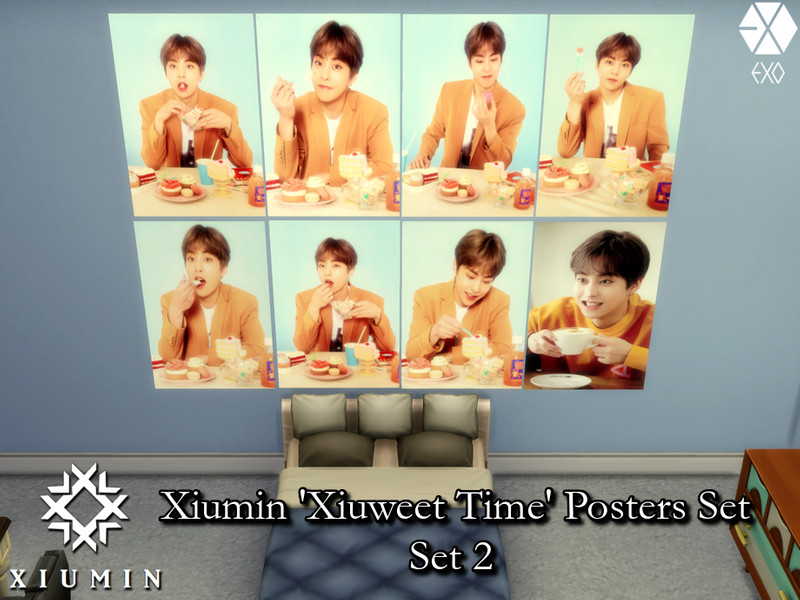 Sims 4 Xiumin(EXO) 'Xiuweet Time' Posters Set 2 by PhoenixTsukino