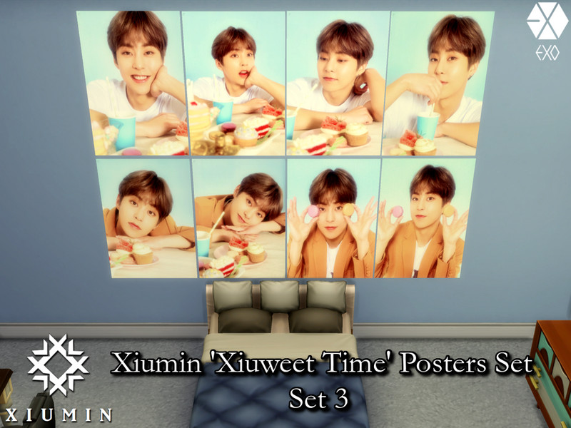 Sims 4 Xiumin(EXO) 'Xiuweet Time' Posters Set 3 by PhoenixTsukino