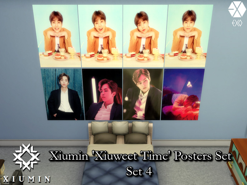 Sims 4 Xiumin(EXO) 'Xiuweet Time' Posters Set 4 by PhoenixTsukino