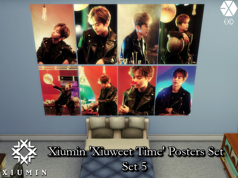 Sims 4 Xiumin(EXO) 'Xiuweet Time' Posters Set 5 by PhoenixTsukino