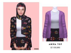 Sims 4 — Amira Top by OranosTR — This top was created for women. It is suitable for all body types. Amira Top has 32