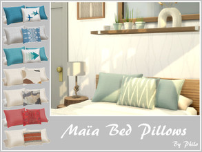 Sims 4 — Maia Bed Pillows [Mesh Required] by philo — Bed pillows in various colours. Original mesh by SIMcredible. 8