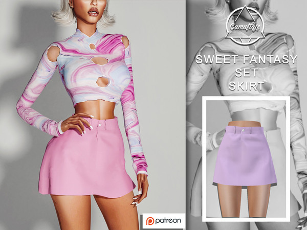 Sims 4 — [PATREON] SWEET FANTASY Set - Skirt by Camuflaje — * New mesh * Compatible with the base game * HQ * All LODs (I