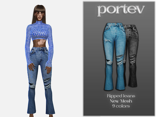 The Sims Resource - Ripped Jeans