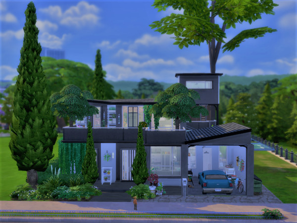 Sims 4 — Canal Street Newcrest no cc by sgK452 — Modern house, 4 bedroom (baby, teenager, adult) , swimming pool,