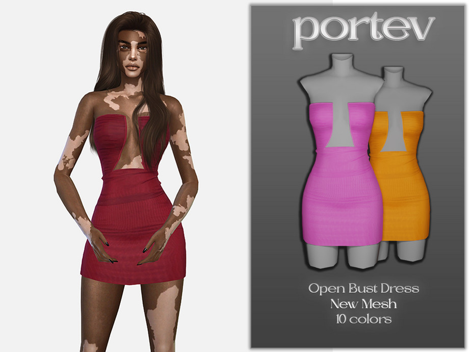 The Sims Resource - Open Bust Dress