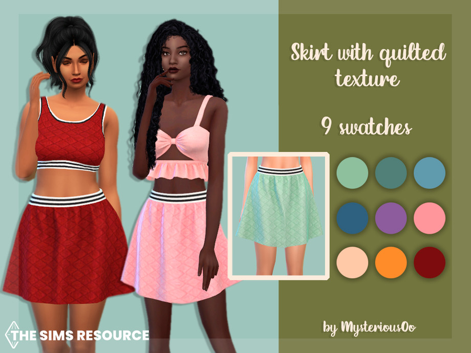 The Sims 4 Custom Content - The Sims 4 Quilted Leather Skirt