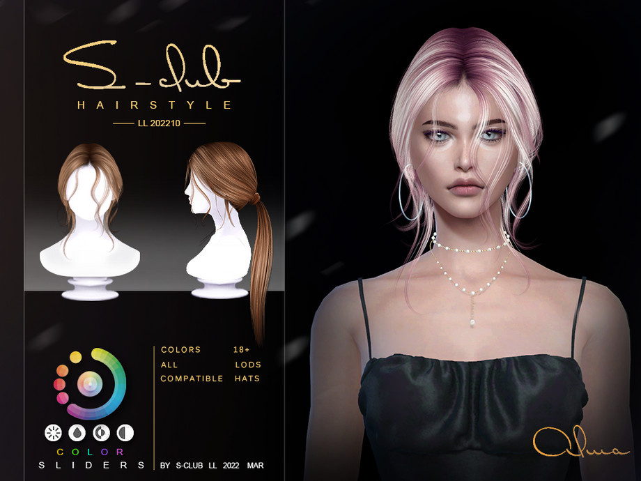 The Sims Resource - 2022LL10 Long straight ponytail (ALMA II)