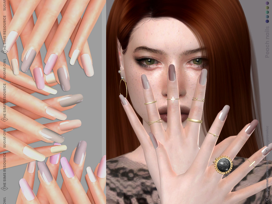 The Sims Resource - Peach nails