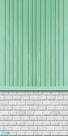 Sims 2 — Studio K BR05VWS - Mint by StudioKhagerks — Part of the Brick 05 & Vertical Wood Siding series. 20 colors.