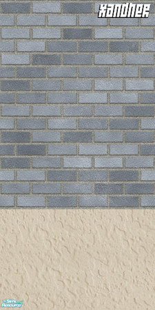 Sims 2 — Blue Brick with plaster by Xandher — Simple brick with a plaster base.