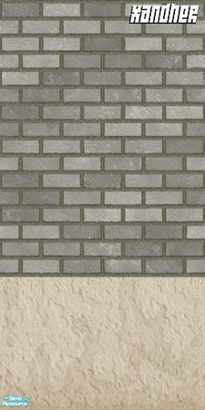 Sims 2 — Shale Brick with stained plaster by Xandher — Simple brick with an "aged" plaster base.