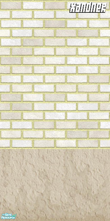 Sims 2 — White Brick with stained plaster by Xandher — Simple brick with an "aged" plaster base.