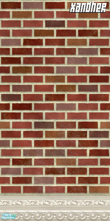 Sims 2 — Red Brick, Kick moulding by Xandher — Simple brick with beautifully detailed kick moulding. 