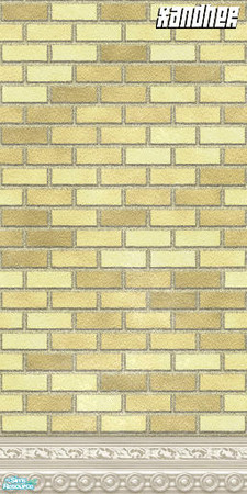Sims 2 — Cream Brick, kick moulding  by Xandher — Simple brick with beautifully detailed kick moulding. 