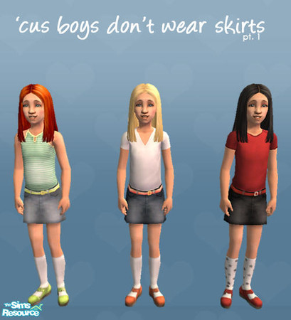 Sims 2 — 'cus boys don't wear skirts pt. 1 by Ninika — A set of 3 cute belted skirts for your little sim girls. 