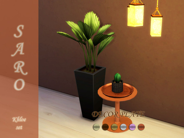 Sims 4 — Khloe decorplate by SSR99 — A cobber plate with several placing slots s you can decor just the way you want, and