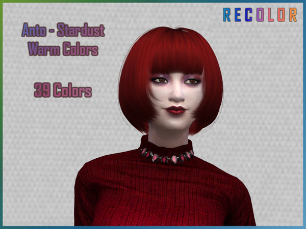 Sims 4 — Anto-Stardust Recolor [Warm tones] by PistachiTao — 39 warm tone solid color swatchess 