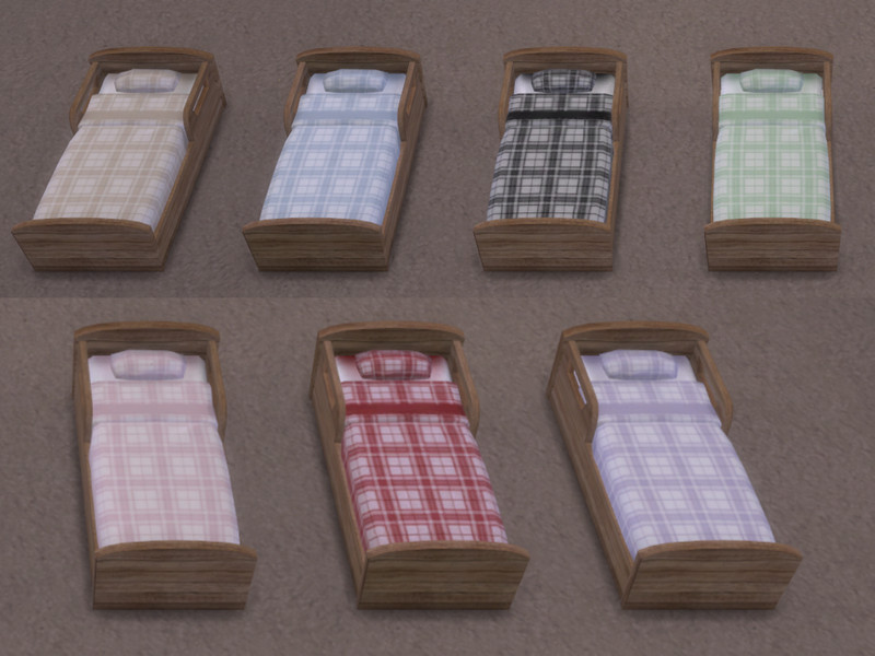 Sims 4 Plaid toddler bed by erinrose94