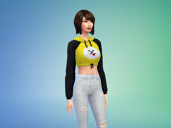 Sims 4 — Cropped Hoodie - BT21 Edition (Discover University required) by moonmanstan — Another recolor of the cropped