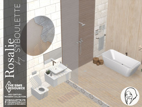 Sims 4 — Rosalie bathroom set by Syboubou — This set was designed around a modern feel of mid century design. So it's