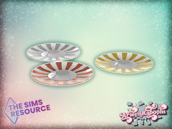 Sims 4 — Mid Century Modern Collection - Tea Cup Plate by ArwenKaboom — Base game tea cup plate in 3 recolors. You can