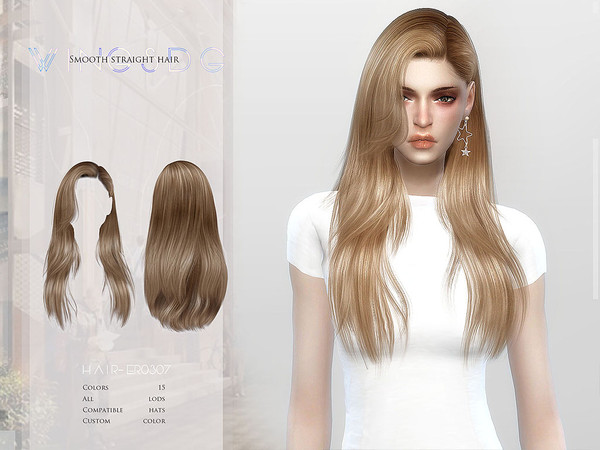The Sims Resource - WINGS-ER0307-Smooth straight hair