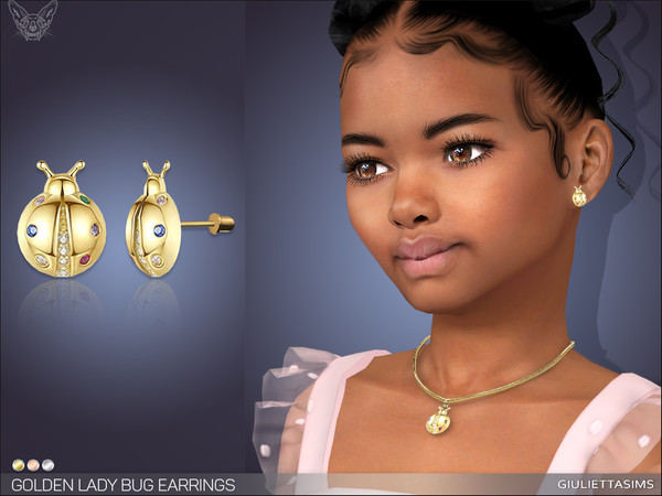 Emerald CZ children earrings in 585 rose gold | Golden Flamingo