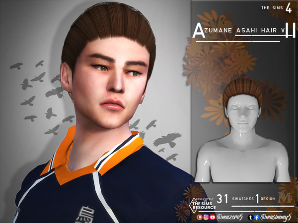 The Sims Resource - Azumane Asahi Hair v II