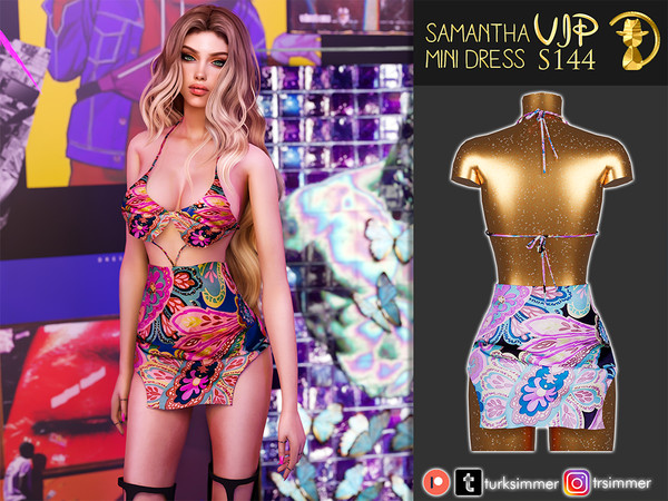 Sims 4 — [PATREON] (Early Access) Samantha Mini Dress S144 by Daph's — 7 Swatches Compatible with HQ mod Works with all