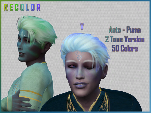 Sims 4 — Anto-Puma Recolor [2Tones] by PistachiTao — 50 swatches of mythical-esque two tones