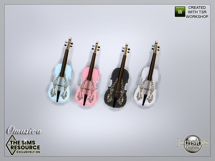 The Sims Resource Omusica wall deco violin