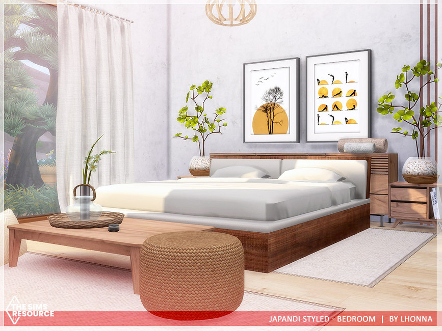 The Sims Resource - Japandi Styled - Bedroom /TSR CC only/