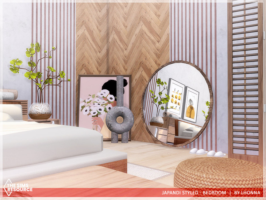 The Sims Resource - Japandi Styled - Bedroom /TSR CC only/