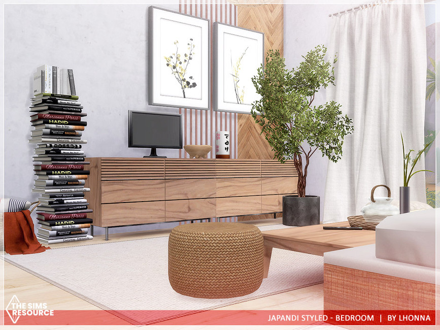 The Sims Resource - Japandi Styled - Bedroom /TSR CC only/