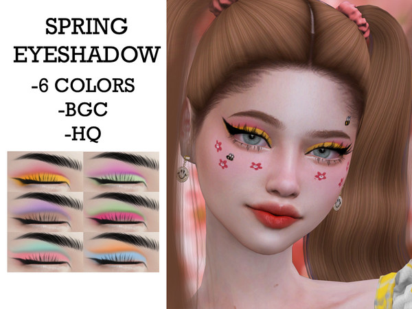 Sims 4 — Spring Eyeshadow by Gea_Store — -6 colors swatch -Base Game Compatible -HQ Dont reclaim this as yours and dont