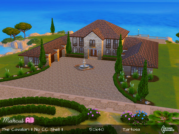 Sims 4 — The Cavallari II NO CC Shell II by Marcusa3 — This is a great family home or vacation home for your sims! Lot