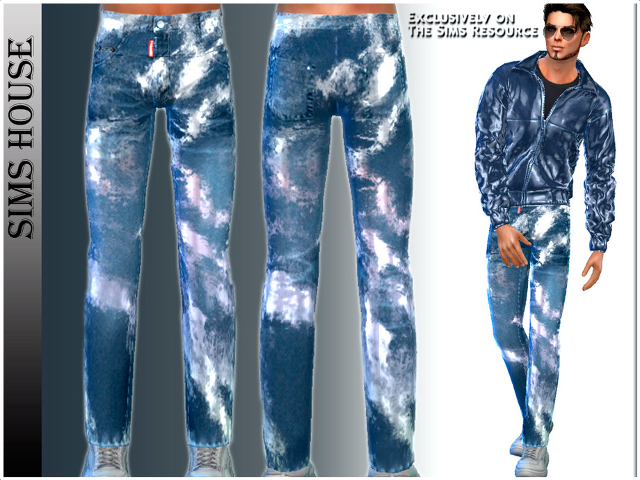 The Sims Resource - Men's jeans with metallic fading