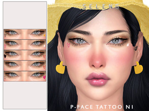 Sims 4 — P - Face tattoo (right) [Patreon] by Seleng — HQ compatible face tattoo with 22 variations. Allowed for all the