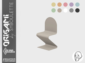 Sims 4 — Origami - Dining chair by Syboubou — Dining chair made from a folded metal sheet available in 10 pastel