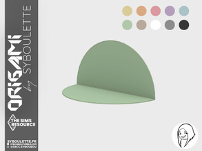 Sims 4 — Origami - Round shelf by Syboubou — Wall shelf made from a folded metal sheet available in 10 pastel swatches.