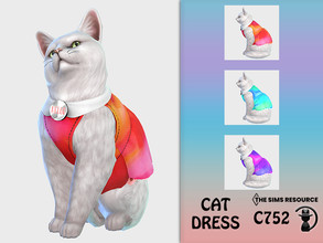 Sims 4 — Cat Dress C752 by turksimmer — 3 Swatches Compatible with HQ mod Works with all of skins Custom Thumbnail All