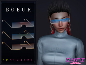 Sims 4 — CyFi Cyberpunk Glasses by Bobur2 — Cyberpunk style glasses for female 20 colors HQ compatible 