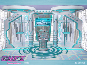 Sims 4 — CyFi. Nirs by soloriya — A set of futuristic items for sci-fi interiors. Has 4 color variations. Includes 10