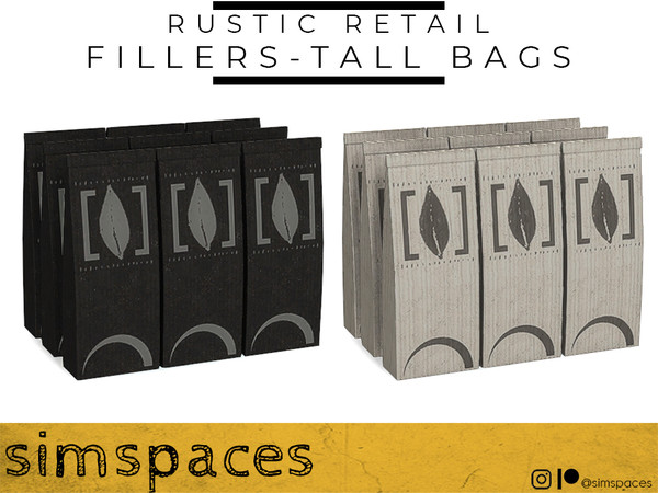 Sims 4 — Rustic Retail - fillers - tall bags by simspaces — Part of the Rustic Retail set: so very rustically retail. Get