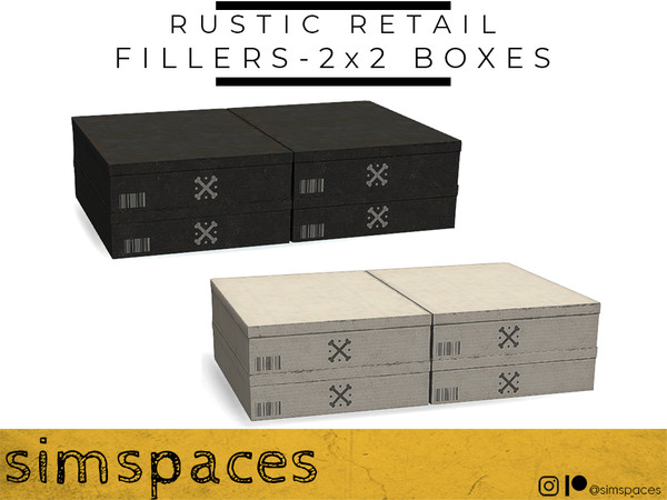 Sims 4 — Rustic Retail - fillers - 2x2 boxes by simspaces — Part of the Rustic Retail set: so very rustically retail. Get
