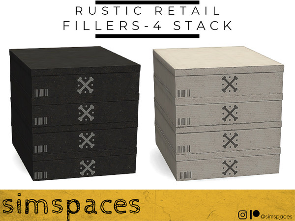Sims 4 — Rustic Retail - fillers - 4 stack by simspaces — Part of the Rustic Retail set: so very rustically retail. Get
