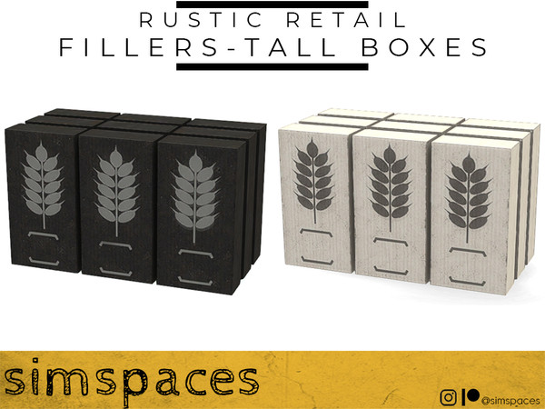 Sims 4 — Rustic Retail - fillers - tall boxes by simspaces — Part of the Rustic Retail set: so very rustically retail.